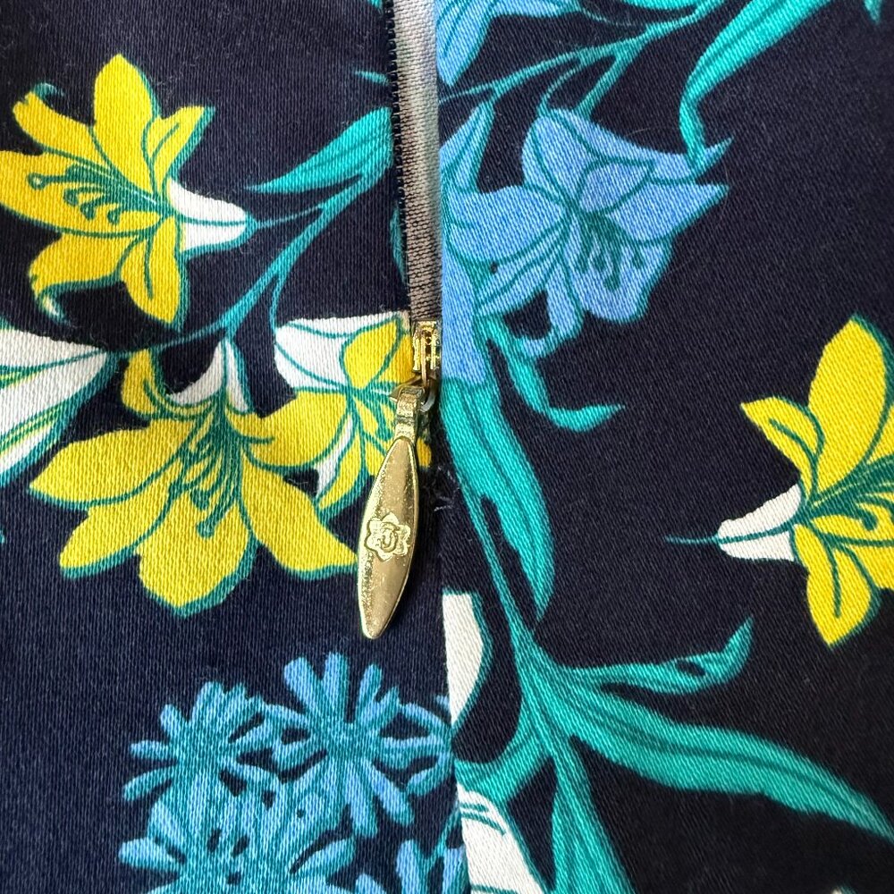 Draper James Elliston Floral Skirt A-Line Mini Navy Yellow Size 6 - Picture 4 of 8